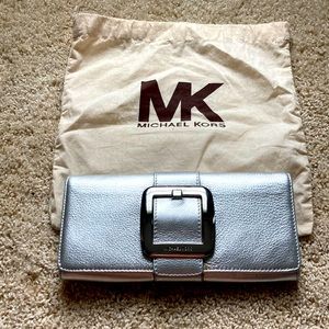 Metallic Silver Evening Bag Michael Kors